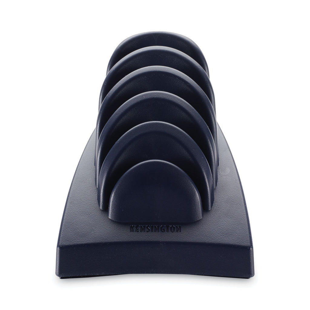 InSight Priority Puck Five-Slot Desktop Copyholder, Plastic, Blue - 