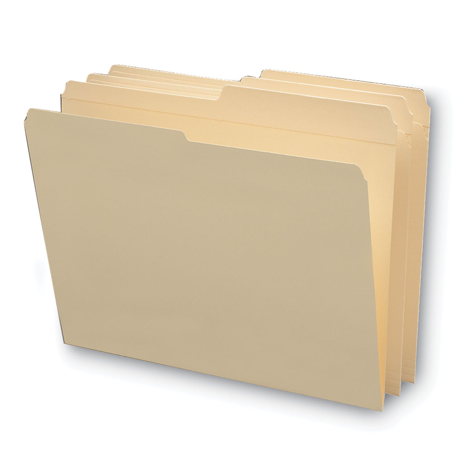 Reinforced Tab Manila File Folders, 1/2-Cut Tabs: Assorted, Letter Size, 0.75" Expansion, 11-pt Manila, 100/Box - 