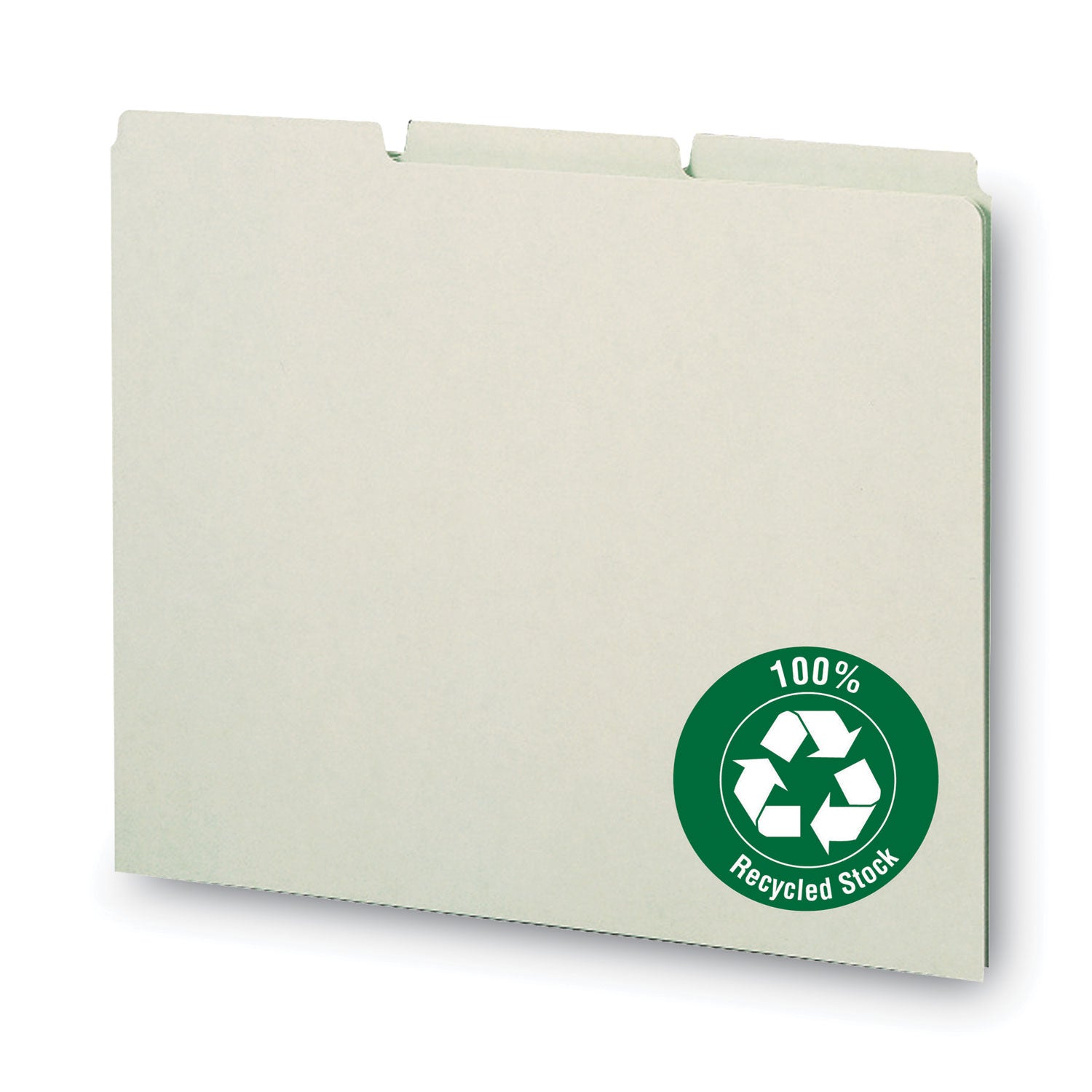 Recycled Blank Top Tab File Guides, 1/3-Cut Top Tab, Blank, 8.5 x 11, Green, 100/Box - 