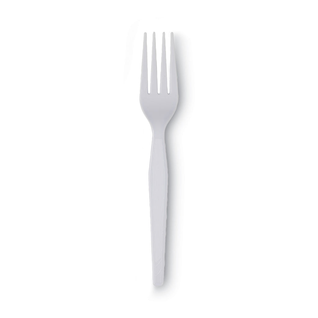 Plastic Cutlery, Heavyweight Forks, White, 1,000/Carton
