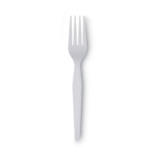 Plastic Cutlery, Heavyweight Forks, White, 1,000/Carton