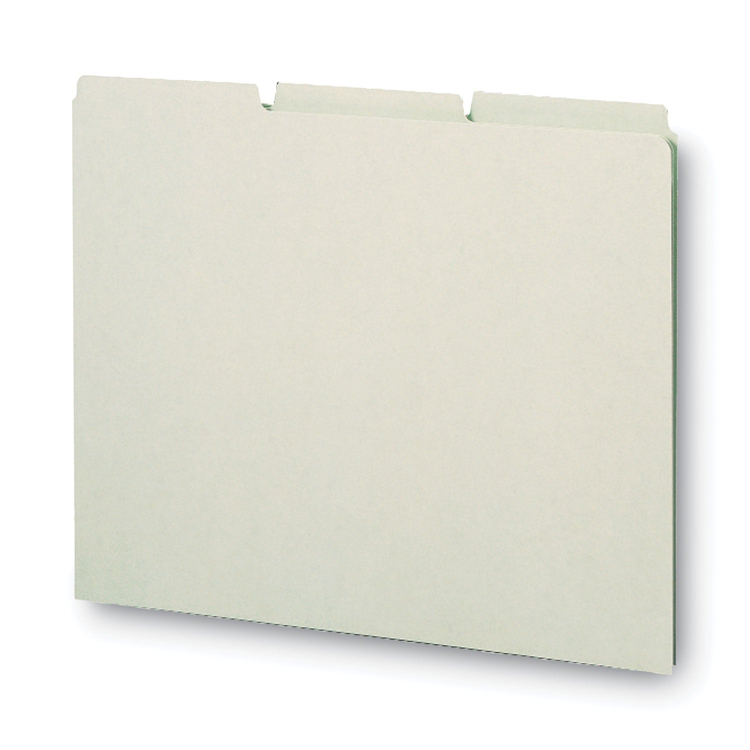 Recycled Blank Top Tab File Guides, 1/3-Cut Top Tab, Blank, 8.5 x 11, Green, 100/Box - 