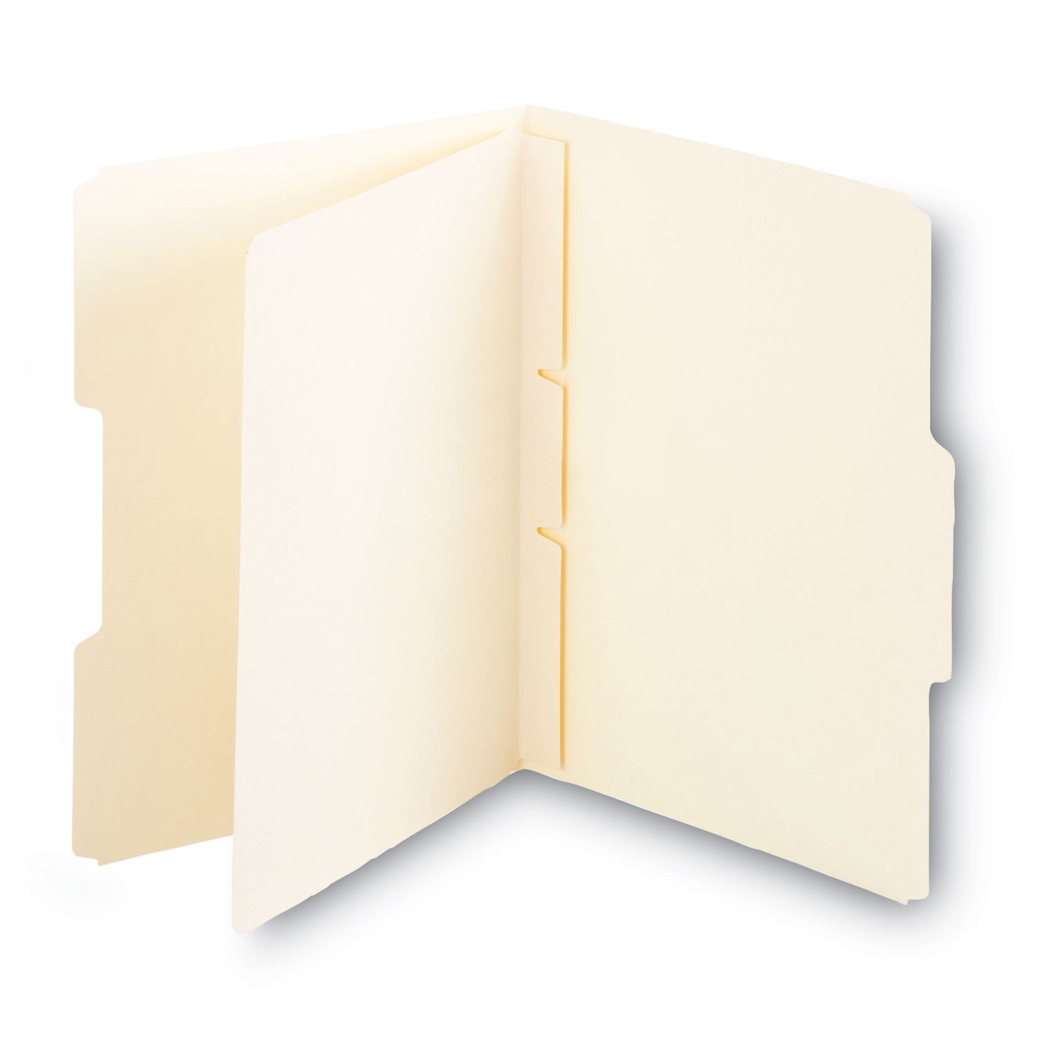 Self-Adhesive Folder Dividers for Top/End Tab Folders, Prepunched for Fasteners, 1 Fastener, Letter Size, Manila, 100/Box - 