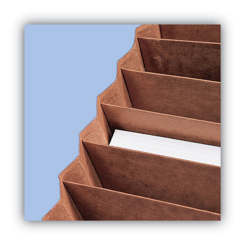 TUFF Expanding Open-Top Stadium File, 12 Sections, 1/12-Cut Tabs, Letter Size, Redrope - 