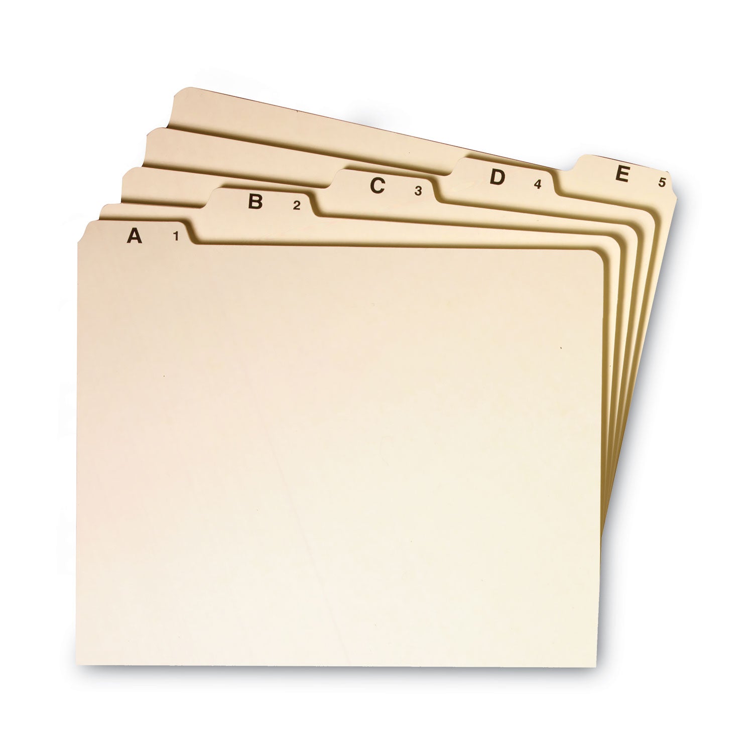 Alphabetic Top Tab Indexed File Guide Set, 1/5-Cut Top Tab, A to Z, 8.5 x 11, Manila, 25/Set - 