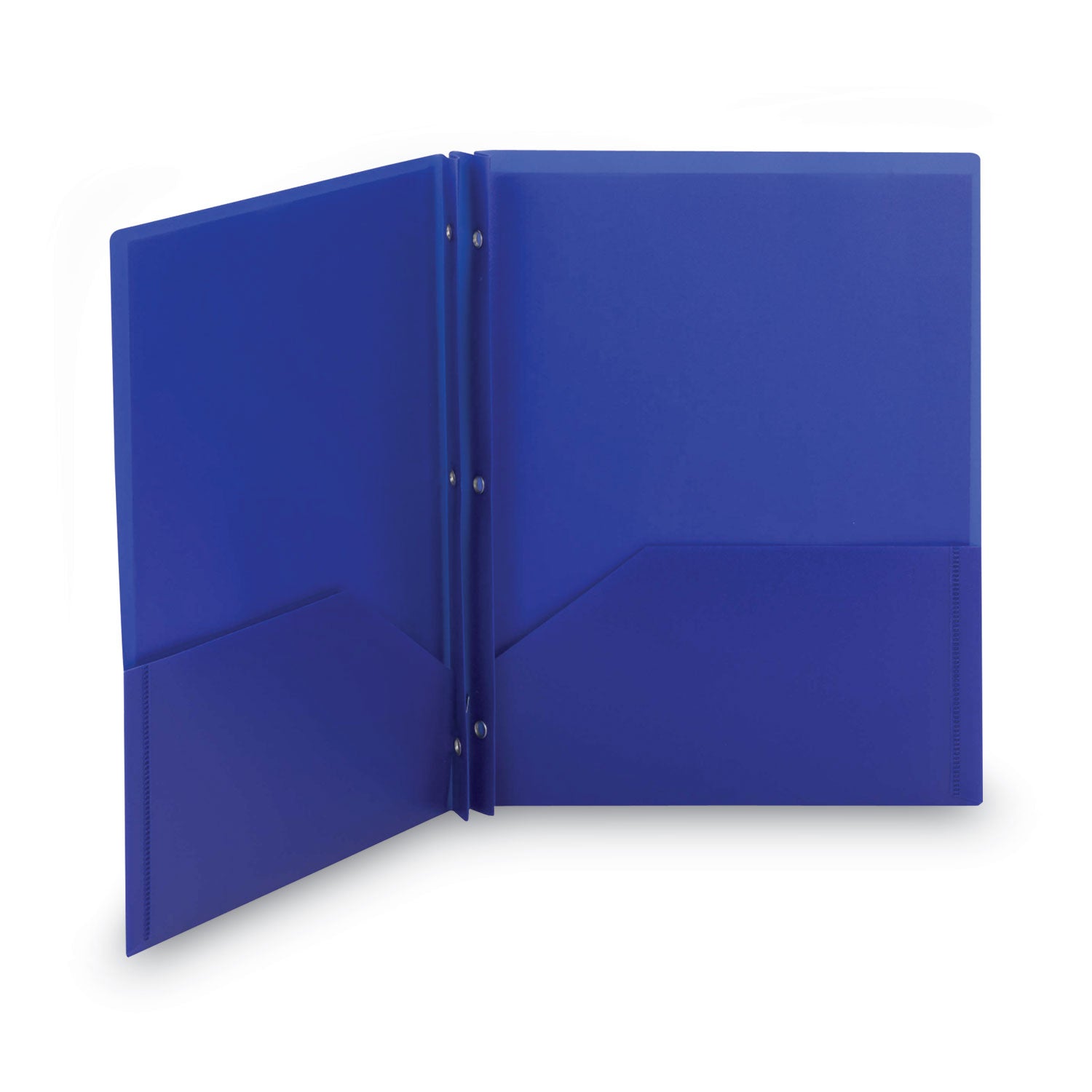 Poly Two-Pocket Folder with Fasteners, 180-Sheet Capacity, 11 x 8.5, Blue, 25/Box - 
