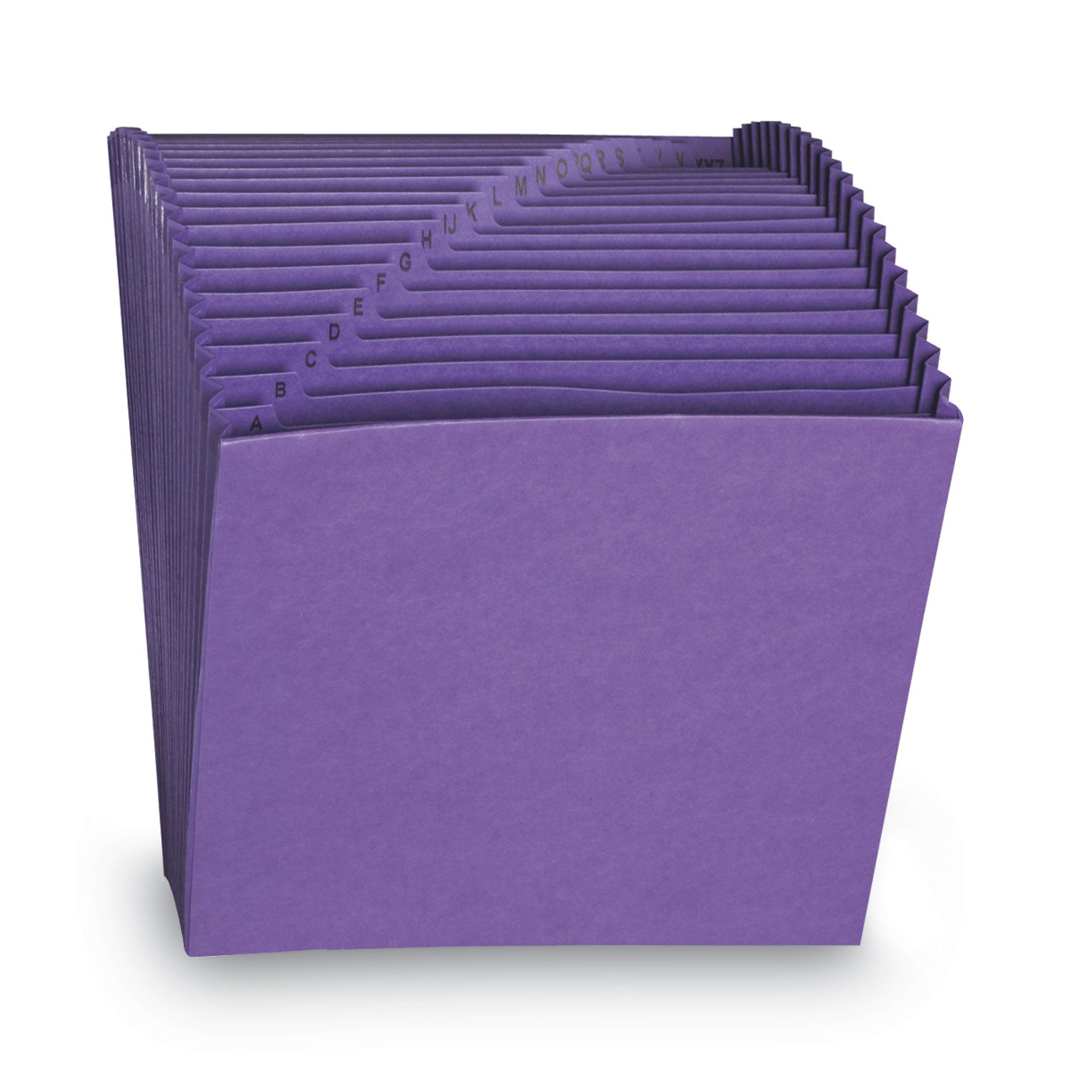 Heavy-Duty Indexed Expanding Open Top Color Files, 21 Sections, 1/21-Cut Tabs, Letter Size, Purple - 