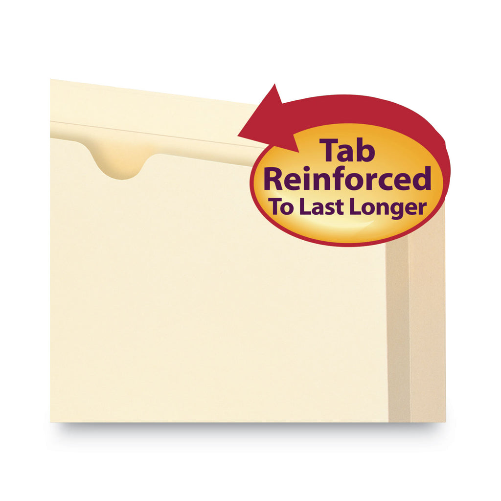 100% Recycled Top Tab File Jackets, Straight Tab, Legal Size, Manila, 50/Box - 