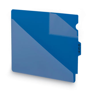 End Tab Poly Out Guides, Two-Pocket Style, 1/3-Cut End Tab, Out, 8.5 x 11, Blue, 50/Box - 