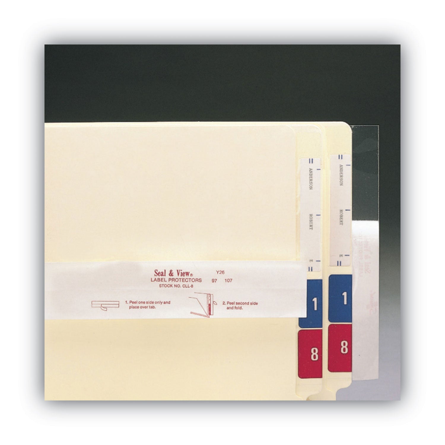 Seal and View File Folder Label Protector, Clear Laminate, 8 x 1.69, 100/Pack