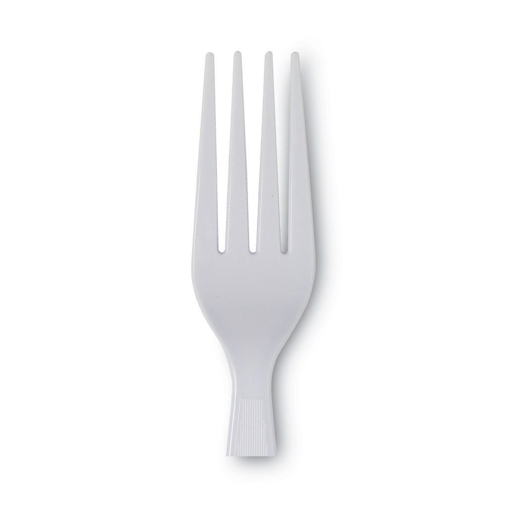 Plastic Cutlery, Heavyweight Forks, White, 1,000/Carton