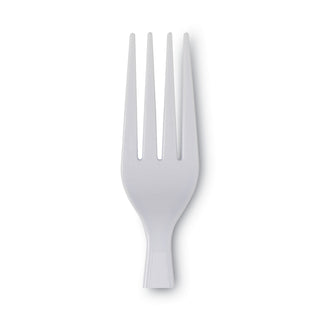 Plastic Cutlery, Heavyweight Forks, White, 1,000/Carton
