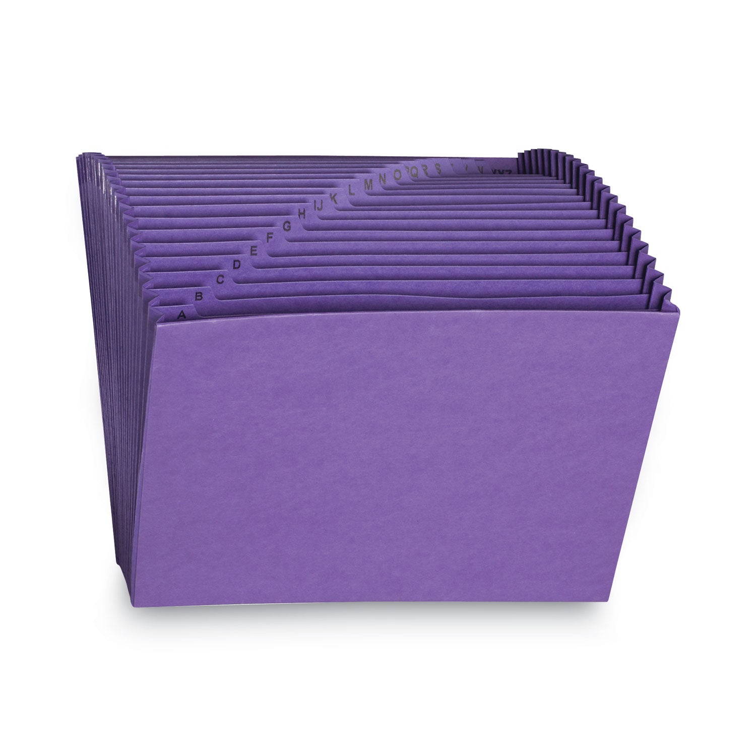 Heavy-Duty Indexed Expanding Open Top Color Files, 21 Sections, 1/21-Cut Tabs, Letter Size, Purple - 