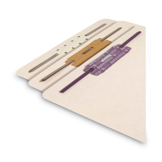 File Backs with 2" Capacity Prong Fasteners, 1 Divider, 1 Fastener, Letter Size, Manila, 100/Box
