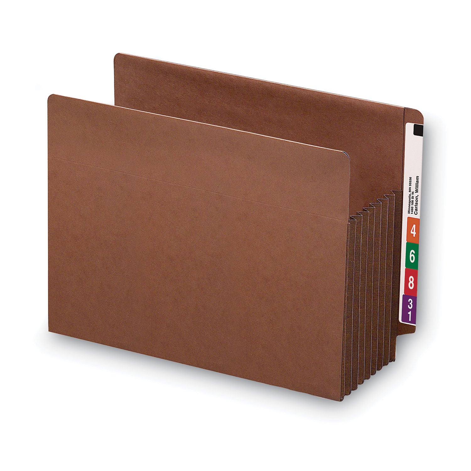 Heavy-Duty Redrope End Tab TUFF Pockets, 7" Expansion, Letter Size, Redrope, 5/Box - 