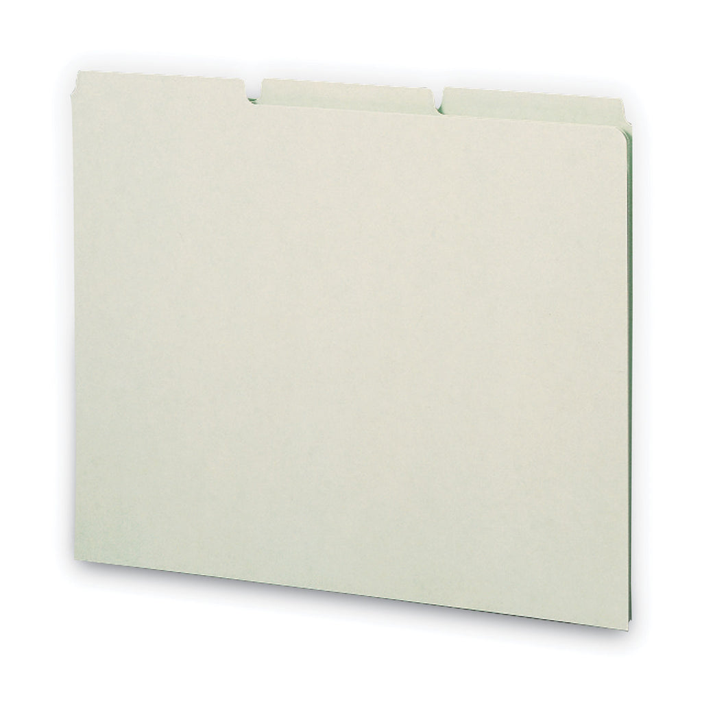Recycled Blank Top Tab File Guides, 1/3-Cut Top Tab, Blank, 8.5 x 11, Green, 100/Box