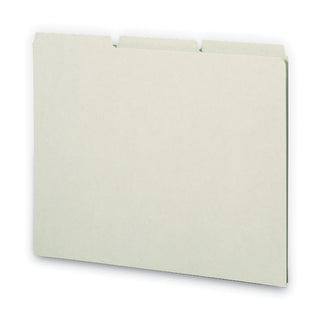 Recycled Blank Top Tab File Guides, 1/3-Cut Top Tab, Blank, 8.5 x 11, Green, 100/Box