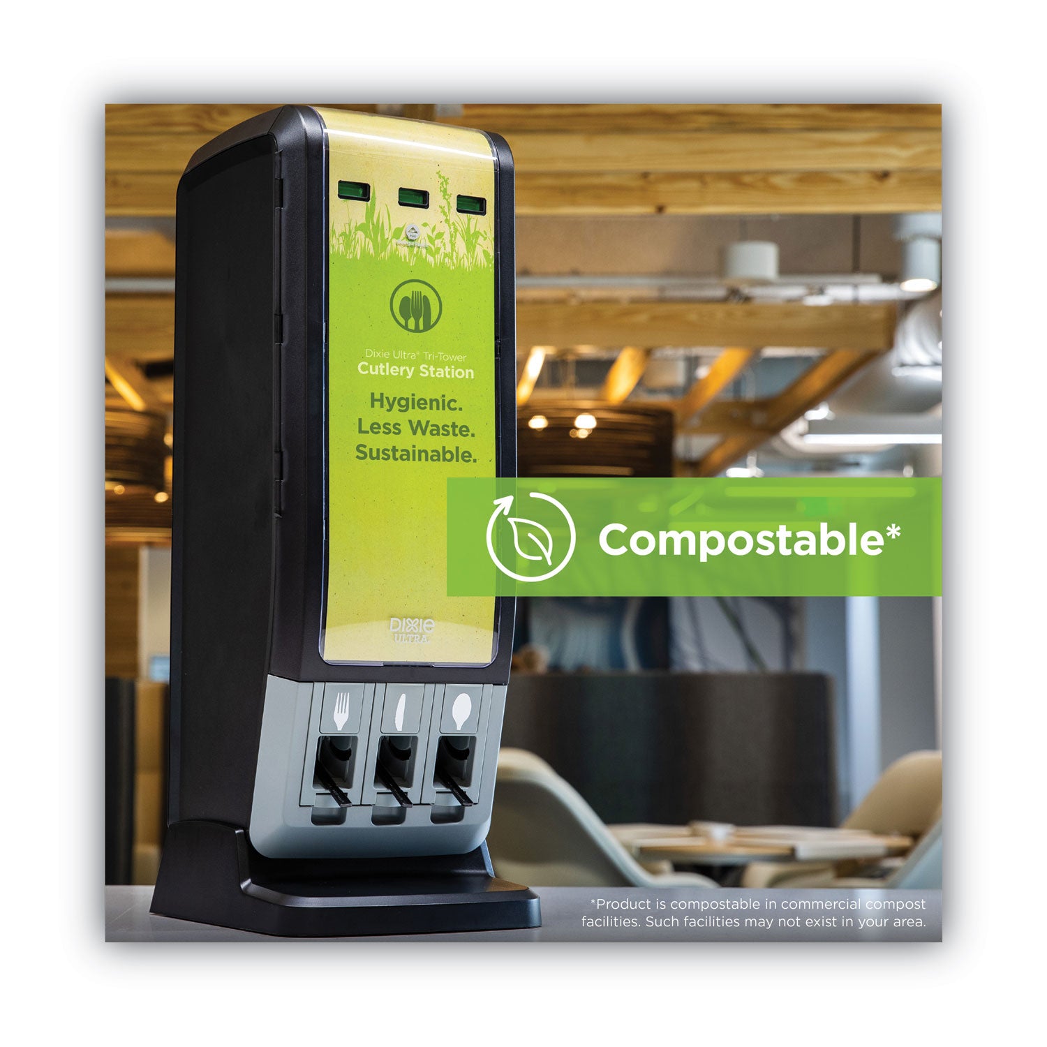 SmartStock Tri-Tower Dispensing System Cutlery, Teaspoons, Natural, 40/Pack, 24 Packs/Carton