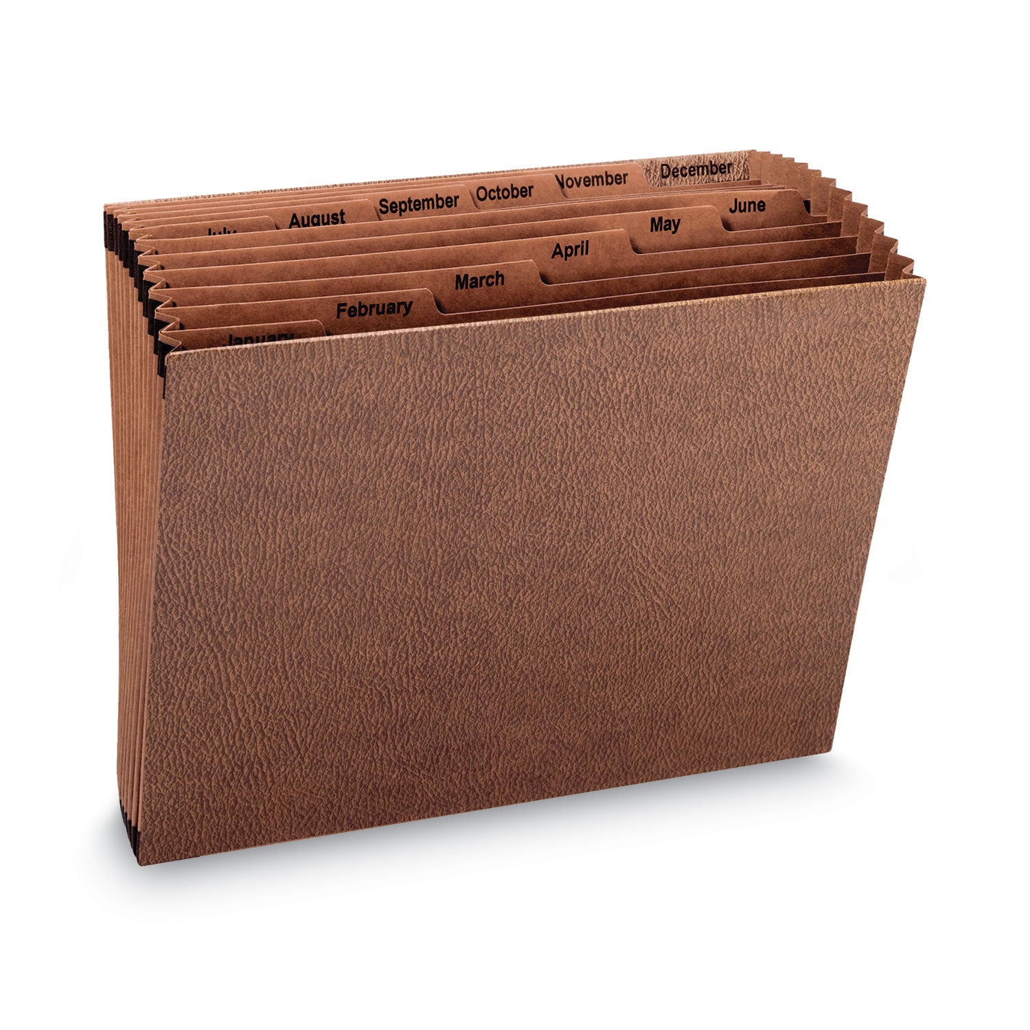 TUFF Expanding Open-Top Stadium File, 12 Sections, 1/12-Cut Tabs, Letter Size, Redrope - 