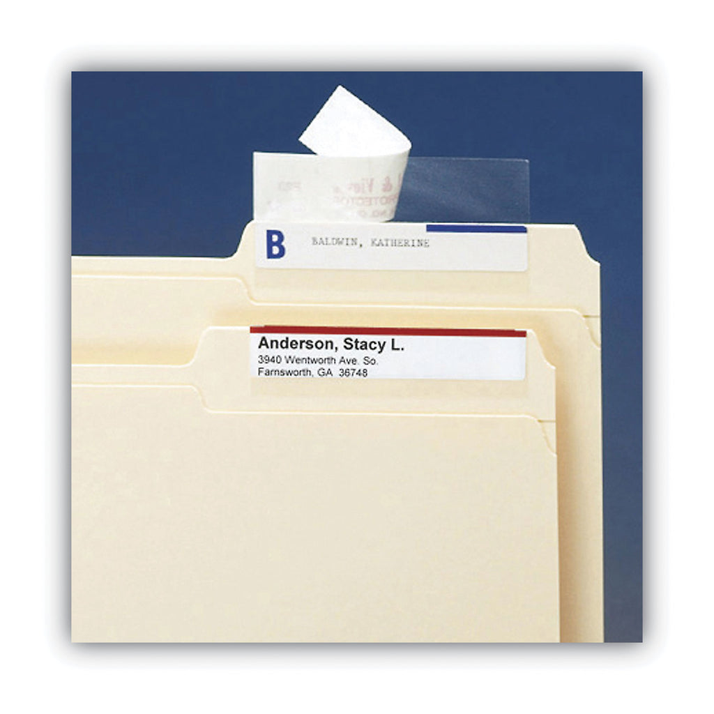 Seal and View File Folder Label Protector, Clear Laminate, 3.5 x 1.69, 100/Pack
