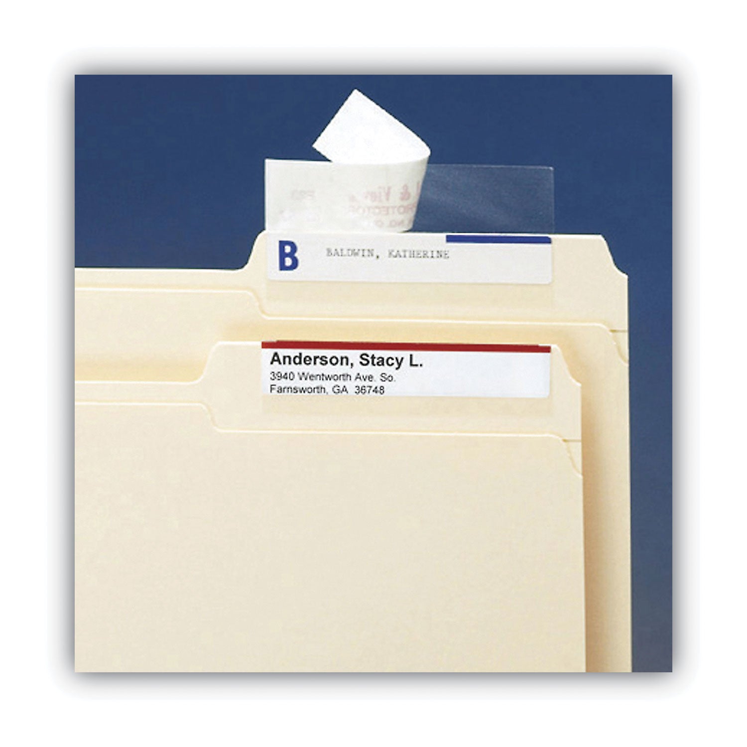Seal and View File Folder Label Protector, Clear Laminate, 3.5 x 1.69, 100/Pack