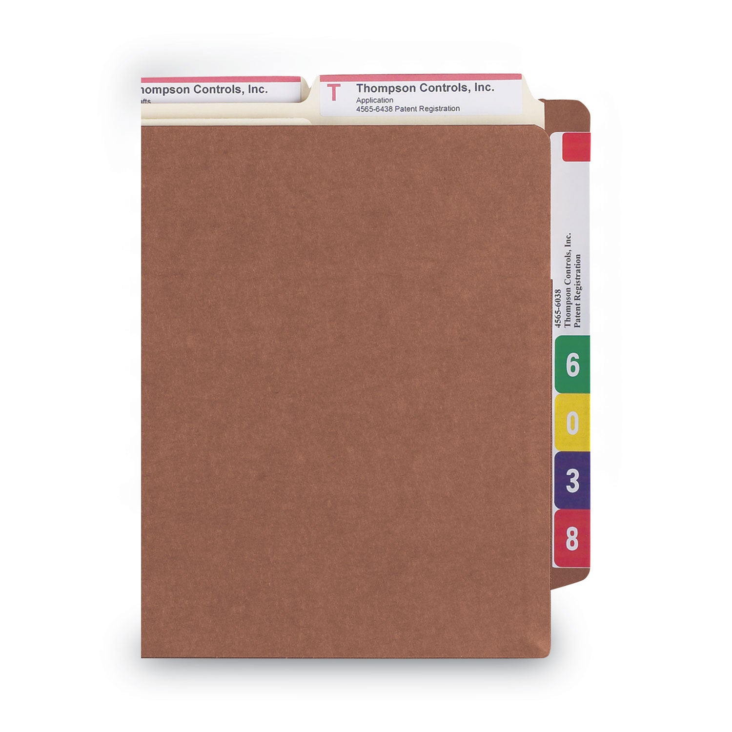 Heavy-Duty Redrope End Tab TUFF Pockets, 5.25" Expansion, Letter Size, Redrope, 10/Box - 