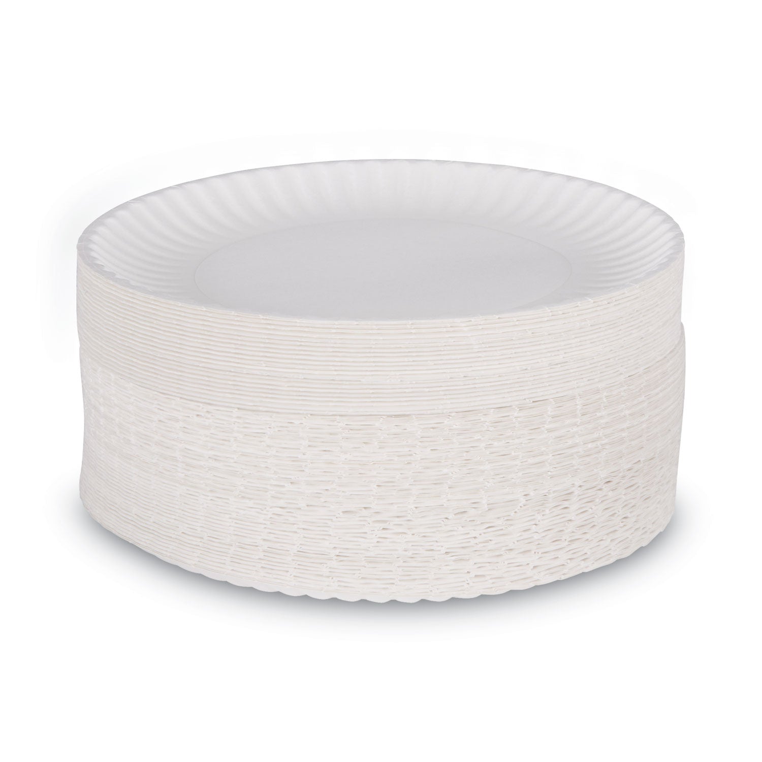 White Paper Plates, 9" dia, 250/Pack, 4 Packs/Carton - 