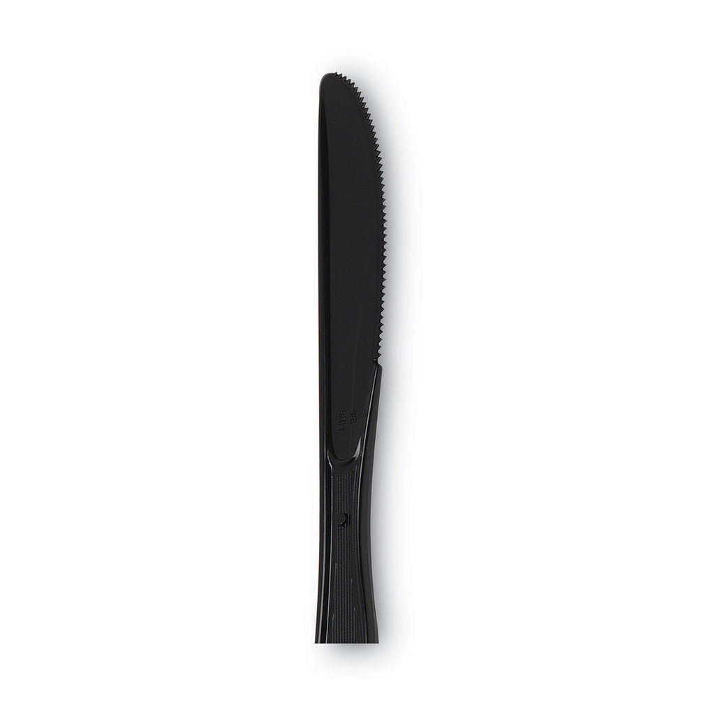 Individually Wrapped Heavyweight Knives, Polystyrene, Black, 1,000/Carton