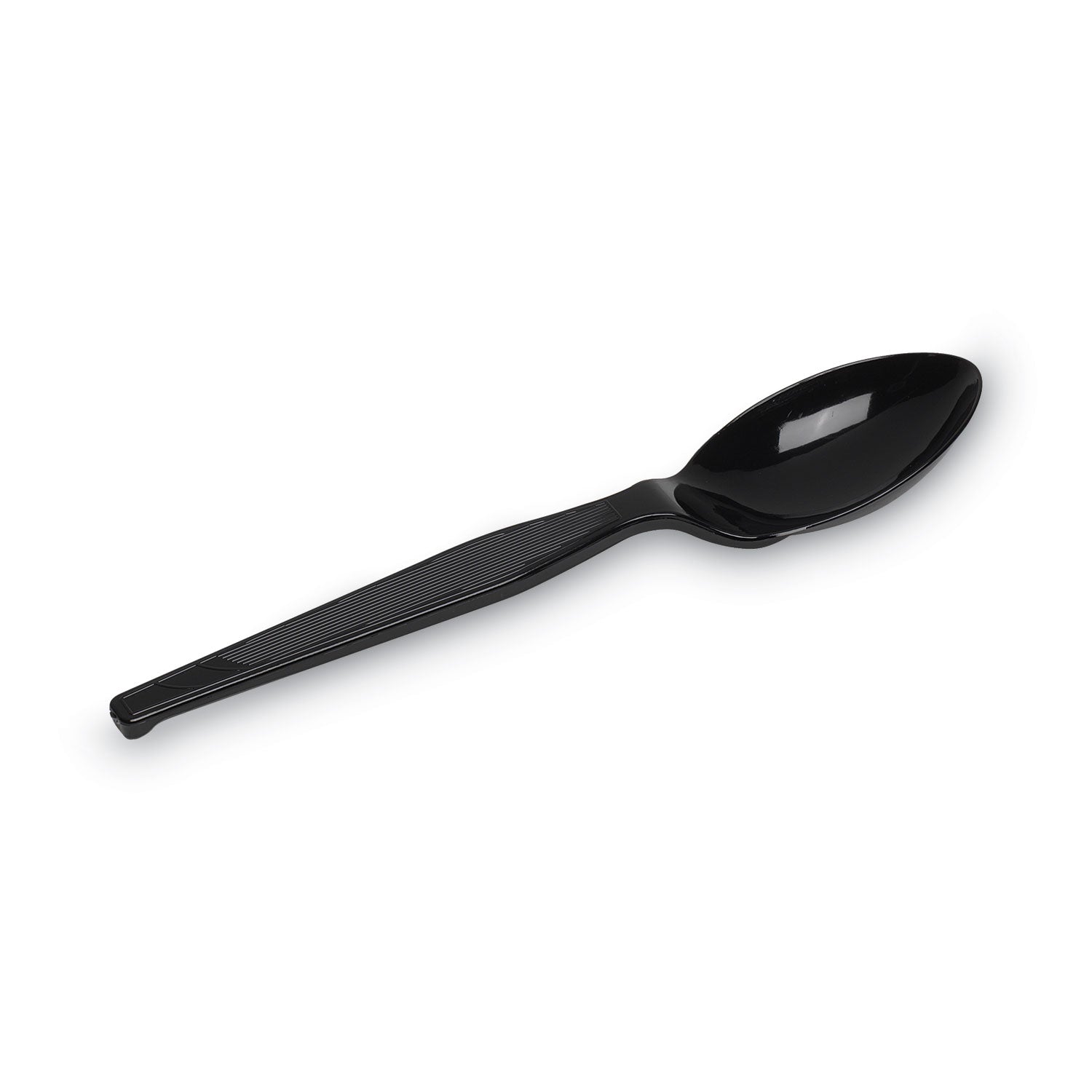 Plastic Cutlery, Heavy Mediumweight Teaspoons, Black, 100/Box - 