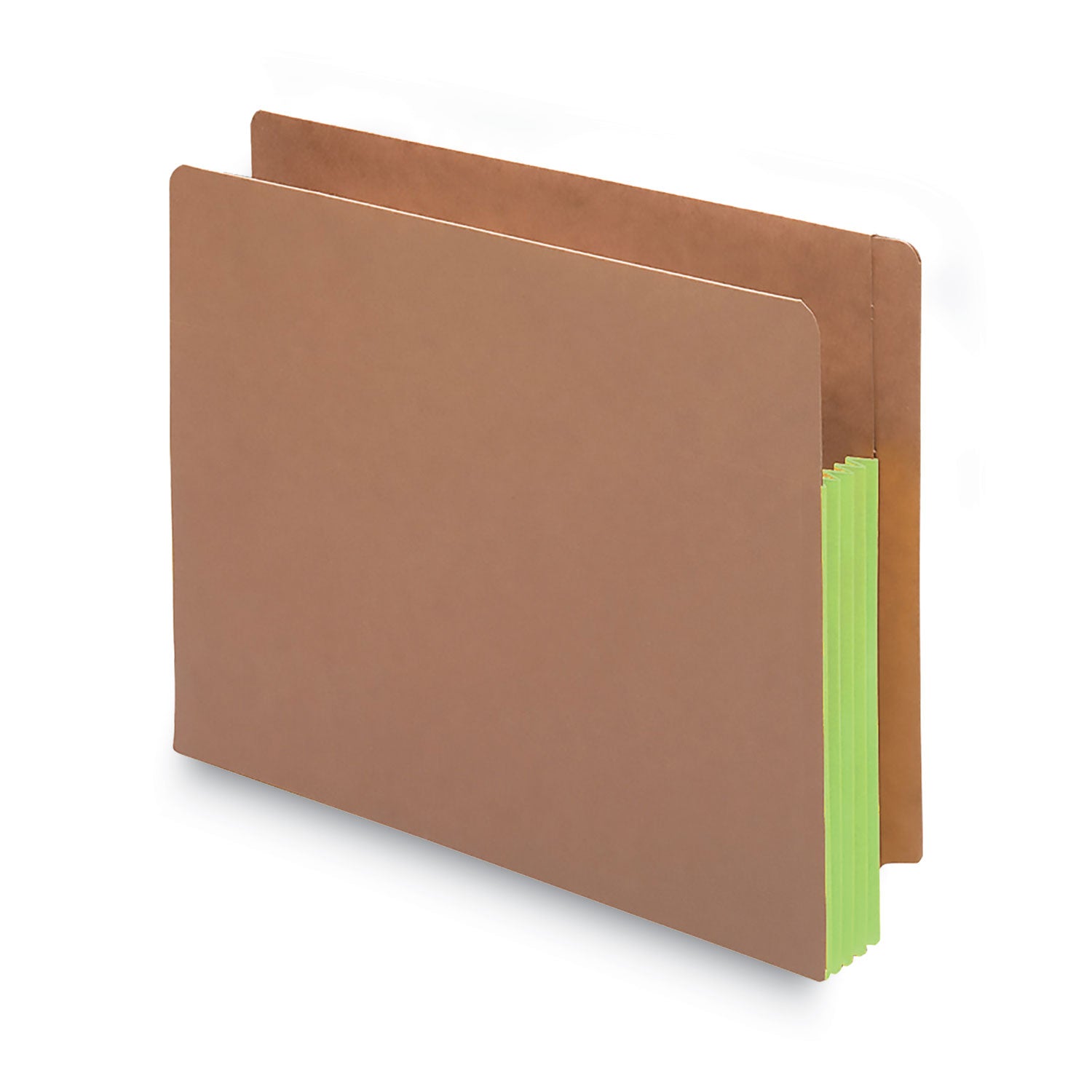 Redrope Drop-Front End Tab File Pockets, Fully Lined 6.5" High Gussets, 3.5" Expansion, Letter Size, Redrope/Green, 10/Box - 