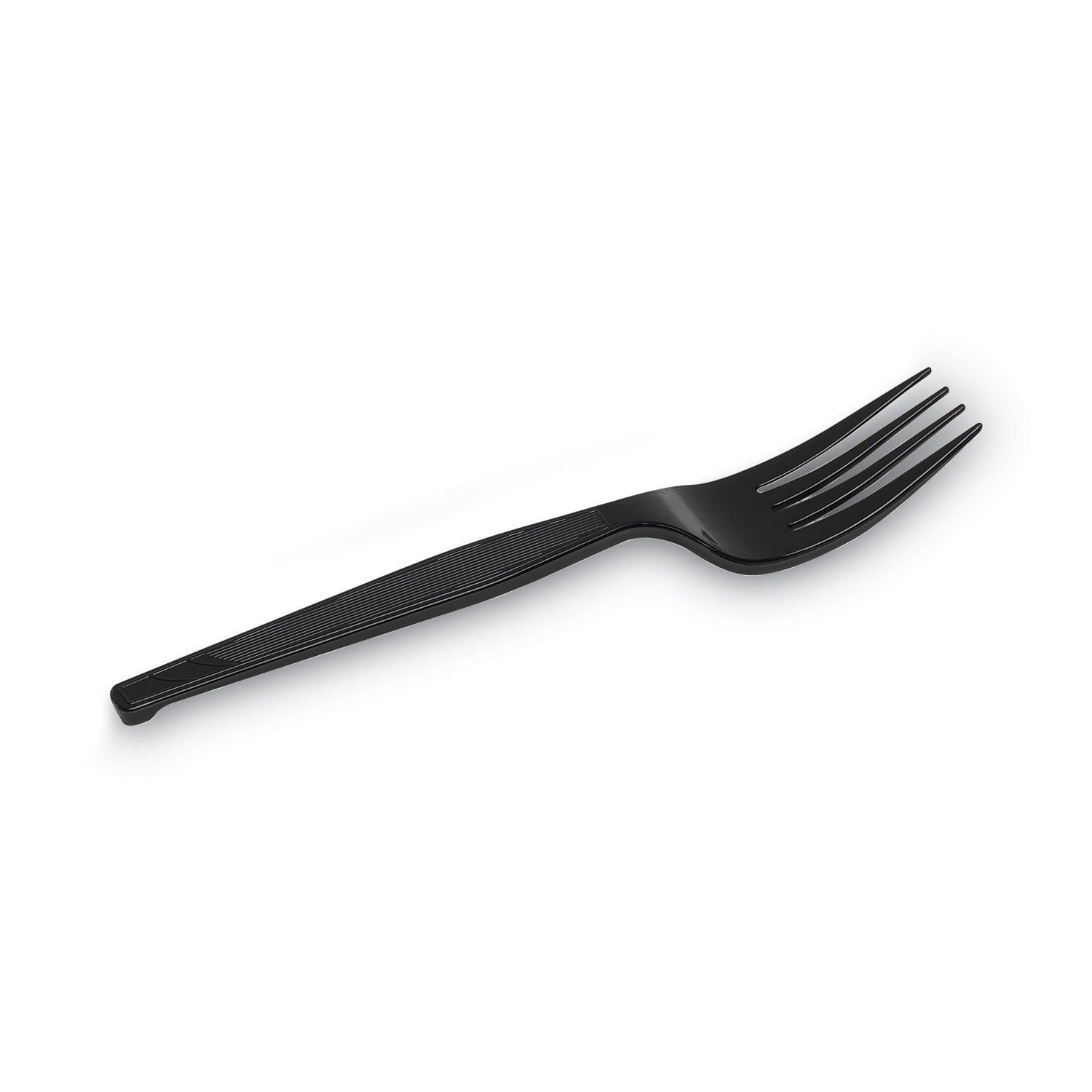 Plastic Cutlery, Heavy Mediumweight Forks, Black, 1,000/Carton - 