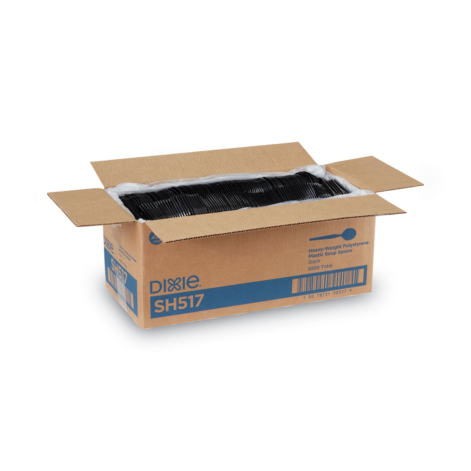 Plastic Cutlery, Heavyweight Soup Spoons, 5 3/4", Black, 1,000/Carton