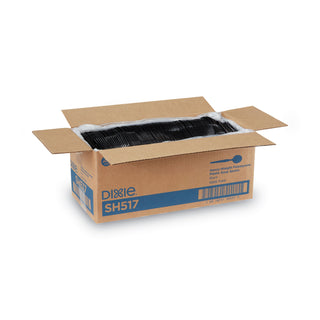 Plastic Cutlery, Heavyweight Soup Spoons, 5 3/4", Black, 1,000/Carton