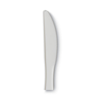 Plastic Cutlery, Mediumweight Knives, White, 1,000/Carton