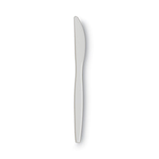 Plastic Cutlery, Mediumweight Knives, White, 1,000/Carton