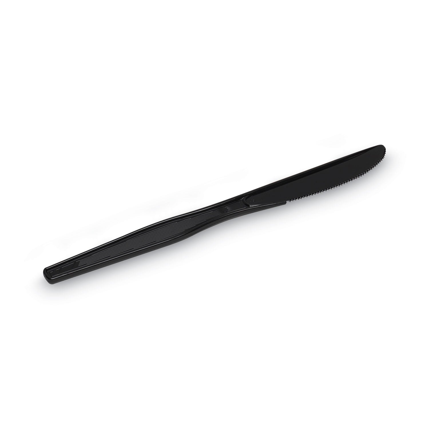 Plastic Tableware, Heavy Mediumweight Knives, Black, 100/Box - 