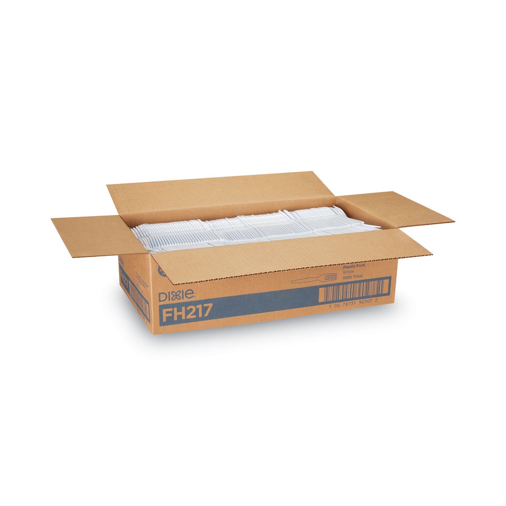 Plastic Cutlery, Heavyweight Forks, White, 1,000/Carton