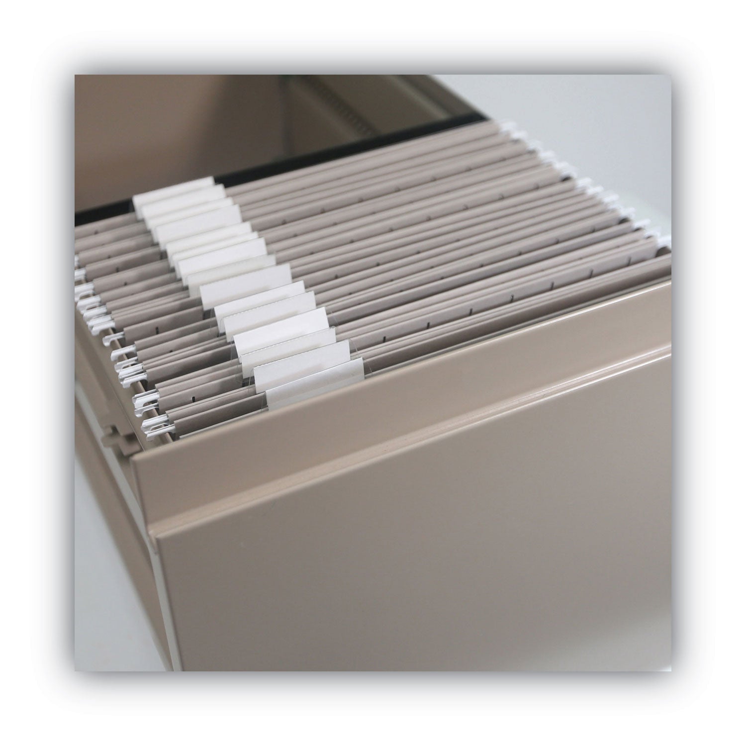 Colored Hanging File Folders with 1/5 Cut Tabs, Letter Size, 1/5-Cut Tabs, Gray, 25/Box - 