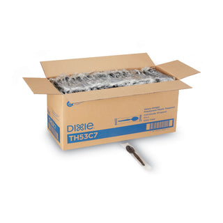 Individually Wrapped Heavyweight Teaspoons, Polystyrene, Black 1,000/Carton