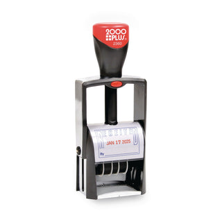 Self-Inking Heavy-Duty Line Dater, 1.25 x 1.83, Red/Blue