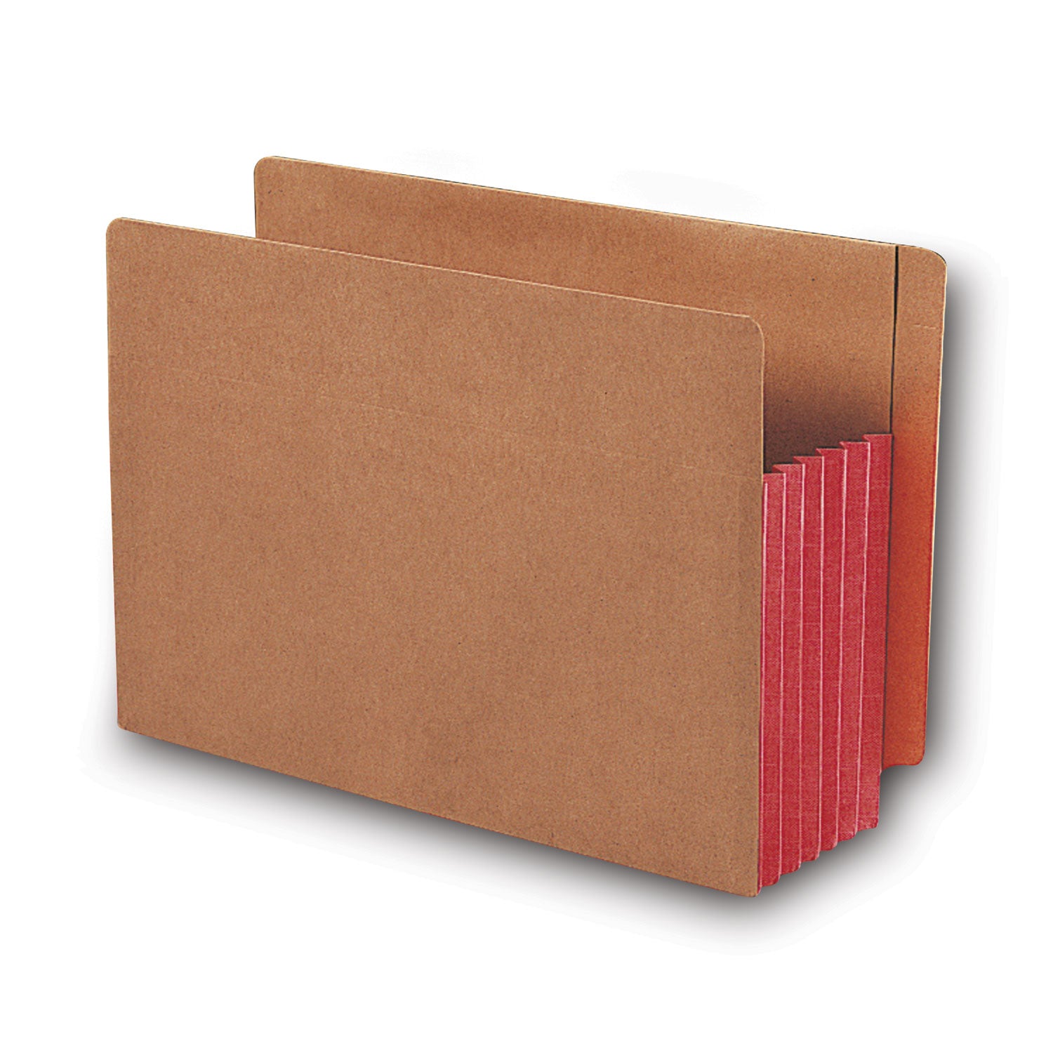 Redrope Drop-Front End Tab File Pockets, Fully Lined 6.5" High Gussets, 5.25" Expansion, Letter Size, Redrope/Red, 10/Box - 