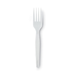 Plastic Cutlery, Heavy Mediumweight Forks, White, 1,000/Carton