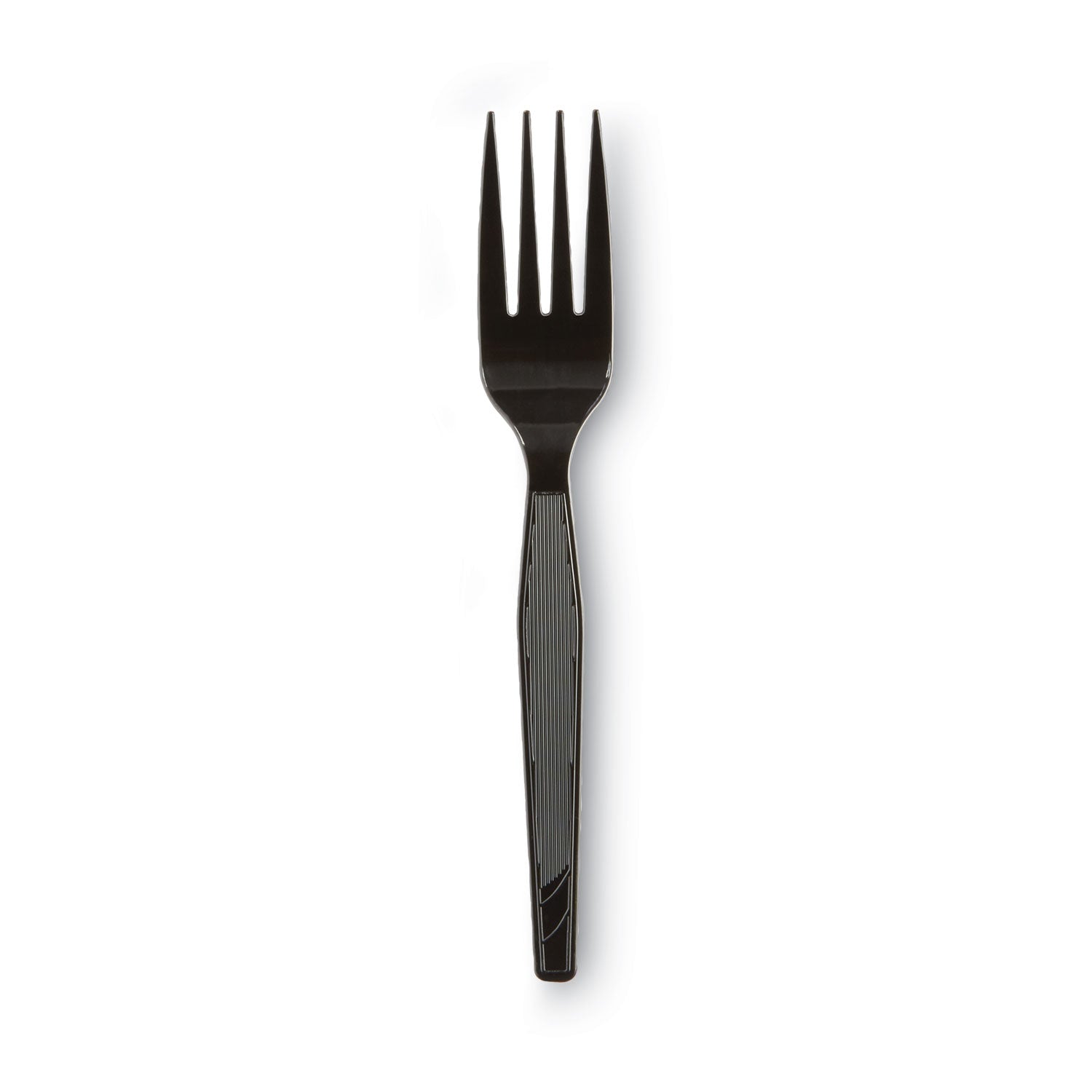 Plastic Cutlery, Heavy Mediumweight Forks, Black, 1,000/Carton - 