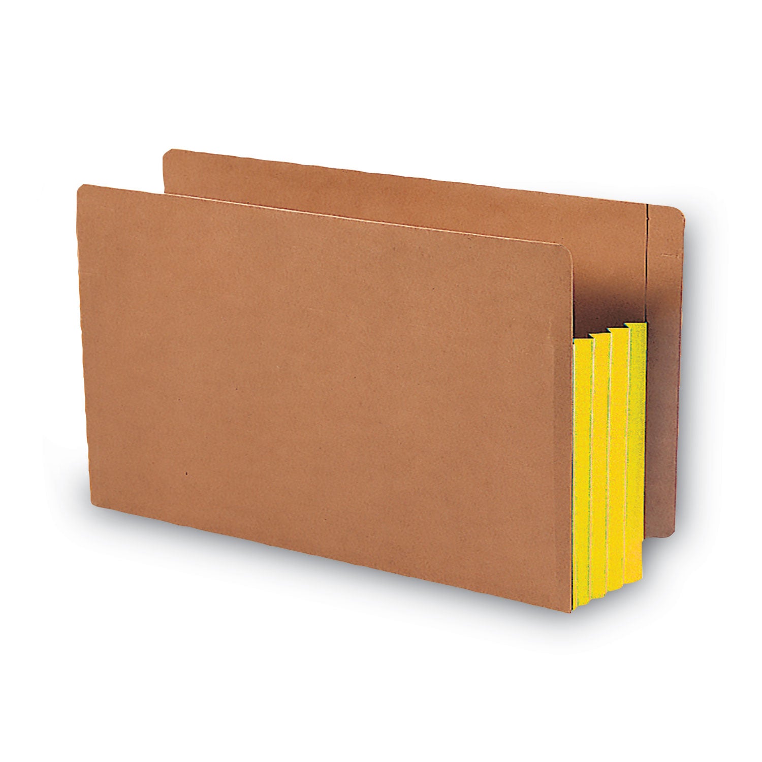 Redrope Drop-Front End Tab File Pockets, Fully Lined 6.5" High Gussets, 3.5" Expansion, Legal Size, Redrope/Yellow, 10/Box - 