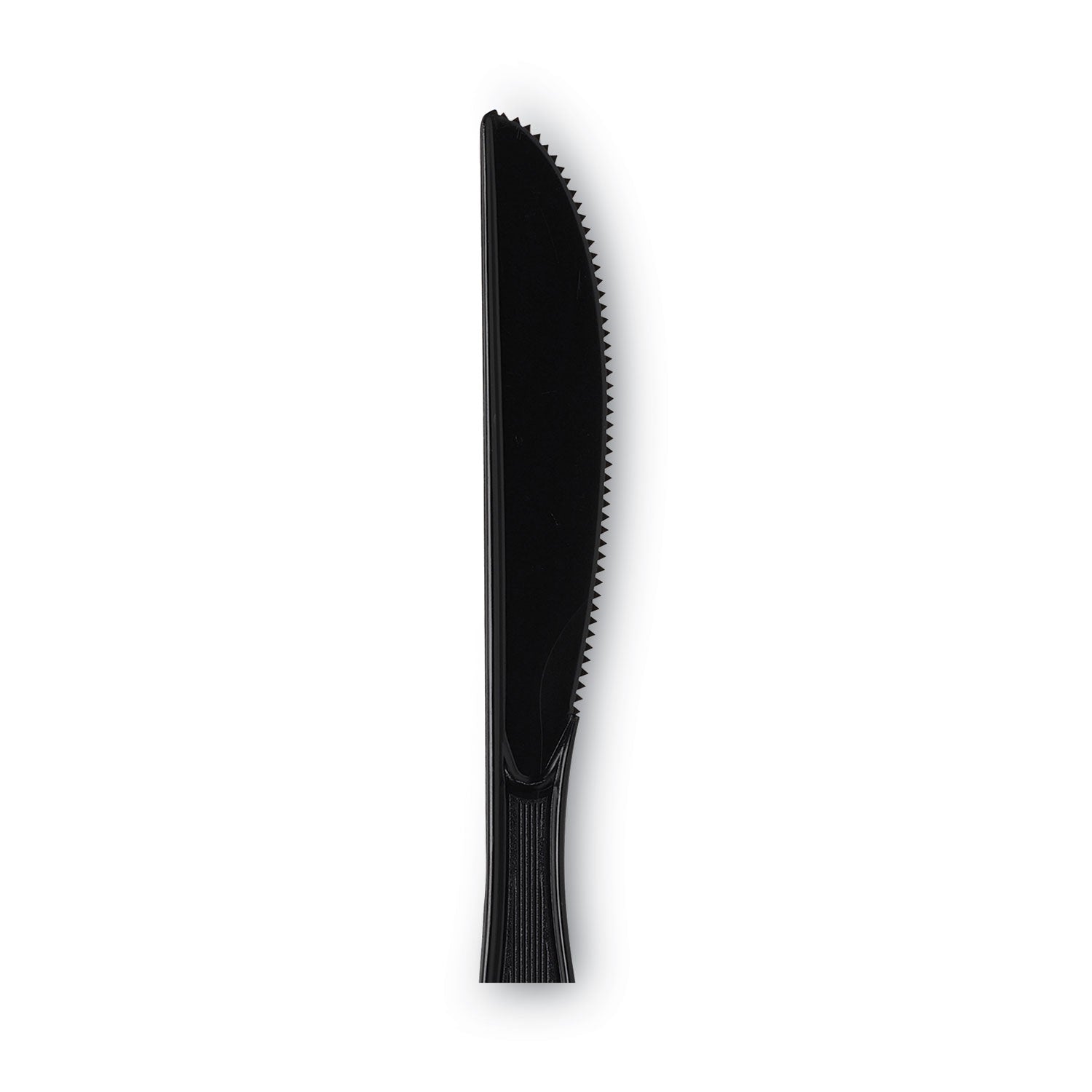 Plastic Tableware, Heavy Mediumweight Knives, Black, 100/Box - 