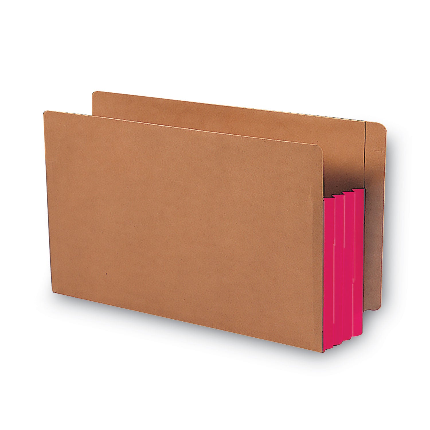Redrope Drop-Front End Tab File Pockets, Fully Lined 6.5" High Gussets, 3.5" Expansion, Legal Size, Redrope/Red, 10/Box - 