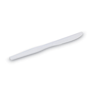 Plastic Cutlery, Heavyweight Knives, White, 1,000/Carton