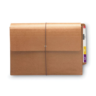 Redrope End Tab Wallets, 5.25" Expansion, 1 Section, Elastic Cord Closure, Straight Tabs, Legal Size, Redrope, 10/Box - 