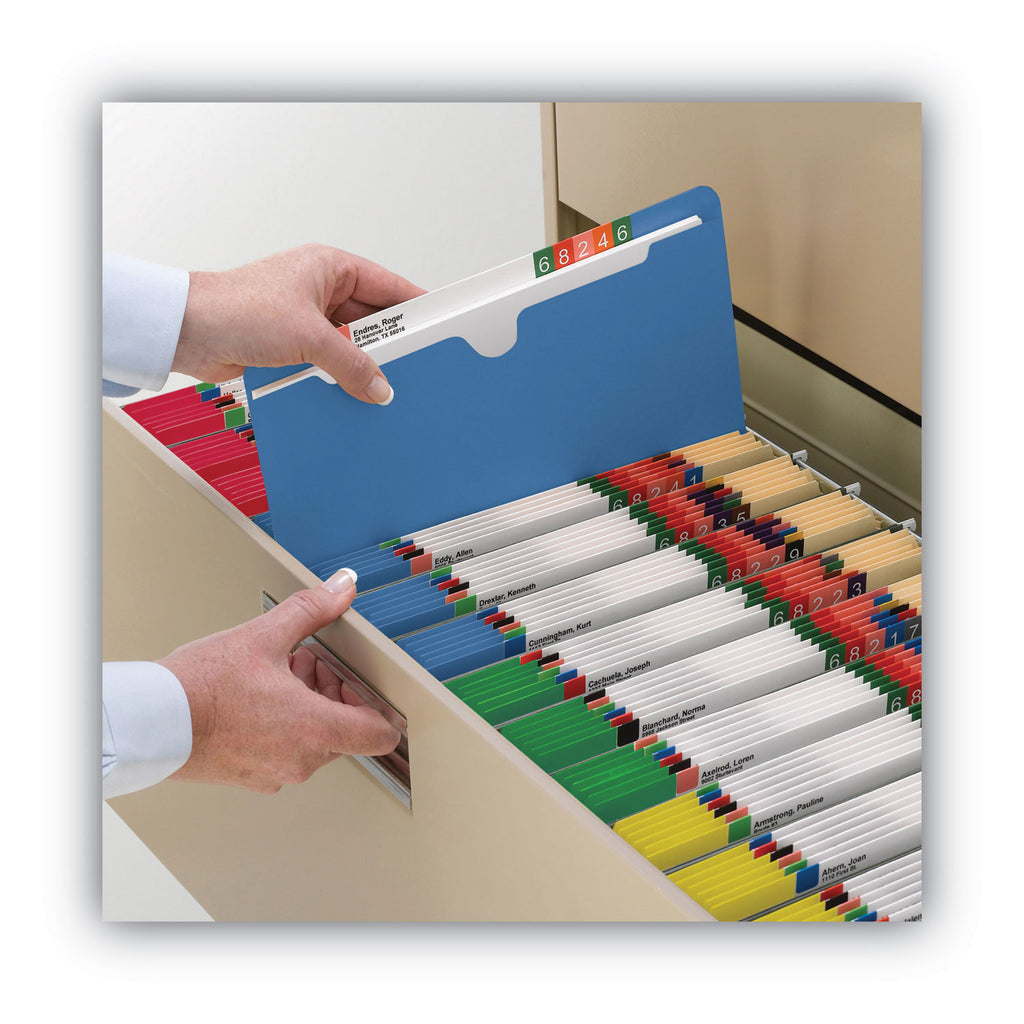 Colored File Jackets with Reinforced Double-Ply Tab, Straight Tab, Letter Size, Assorted Colors, 50/Box - 