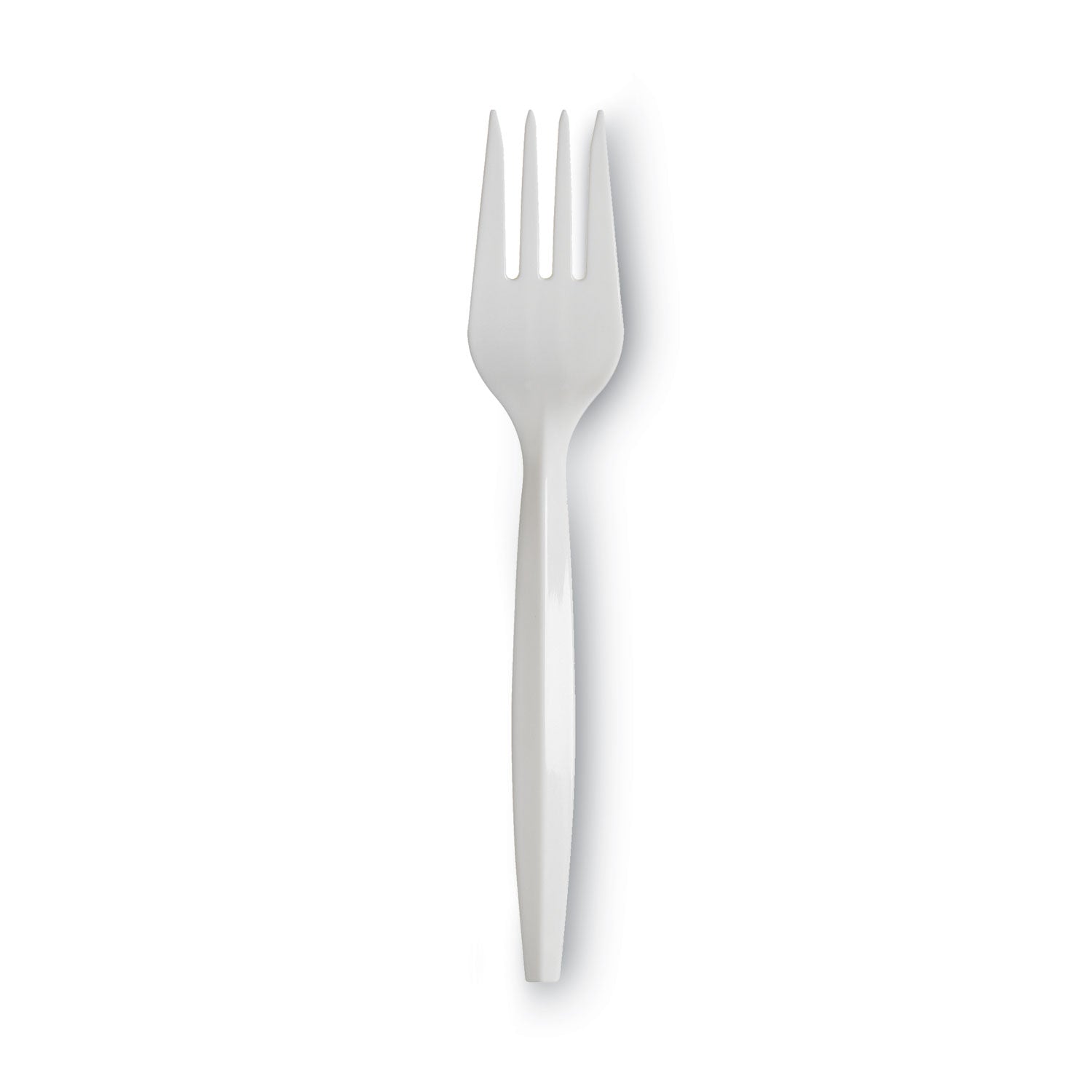 Plastic Cutlery, Mediumweight Forks, White, 1,000/Carton - 